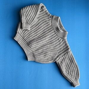 Quincy Mae Gray Ribbed Sweater